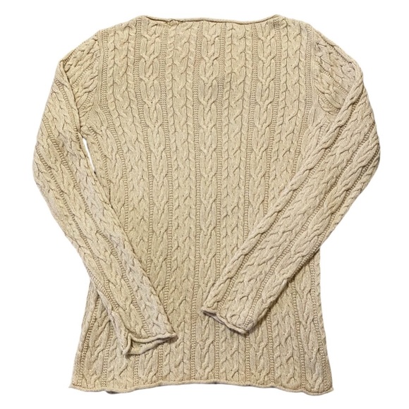 Lauren Ralph Lauren 100% Cotton Fitted Cable Knit Sweater Sz L Preppy Classic - Picture 4 of 7
